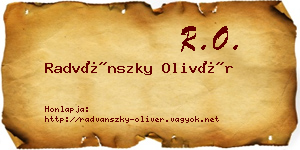 Radvánszky Olivér névjegykártya